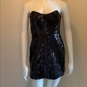 Strapless sequin dress